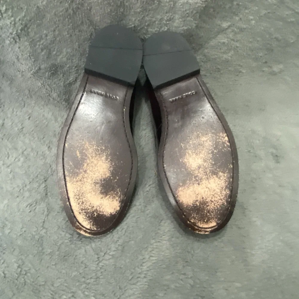Cole Haan Mens Loafers C02692 Burgundy Leather Kiltie Tassel Dress Shoes 10.5D